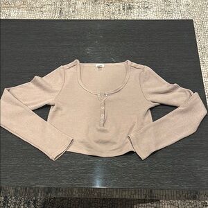 Garage Waffle Knit Crop Top